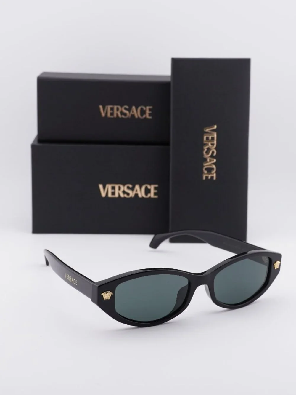 Versace VE4512D GB1/87 Oval Sunglasses – Black / Grey